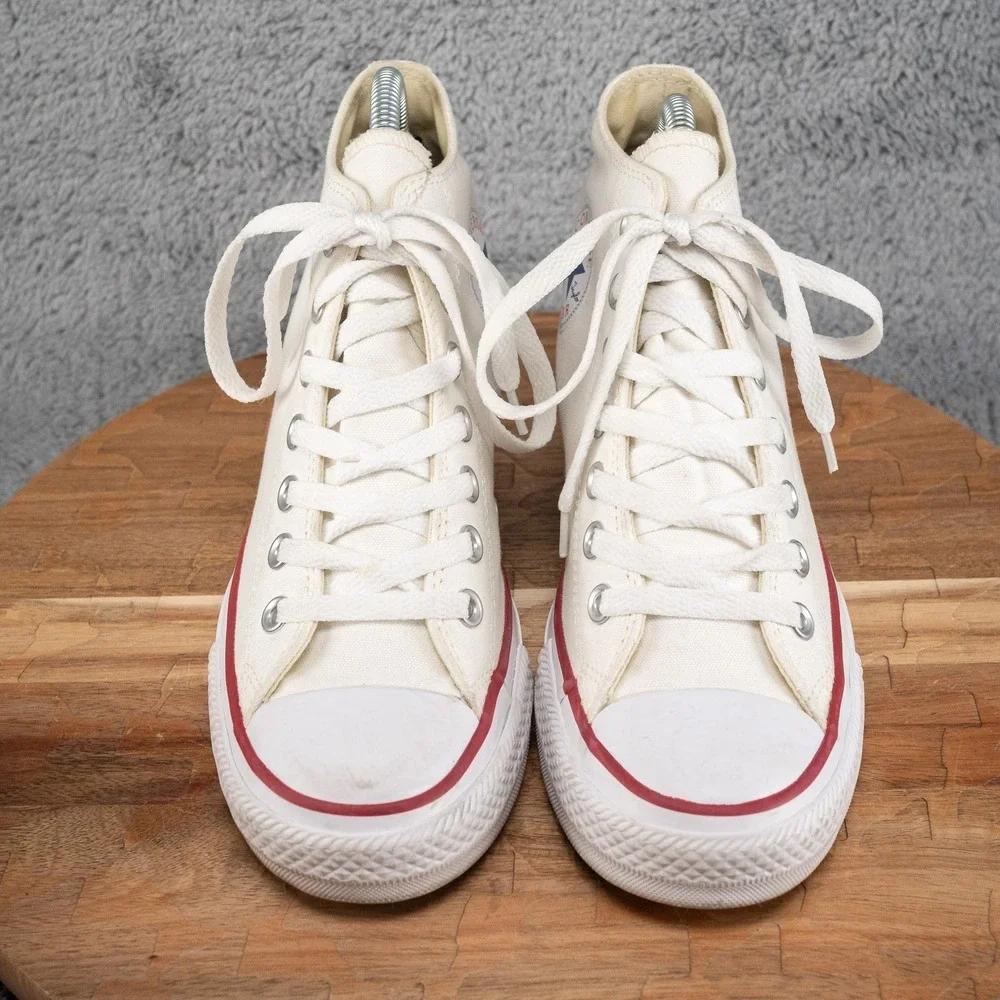 Converse Chuck Taylor All Star‎ Lux Hi High Hidden Heel Wedge White Womens 8.5